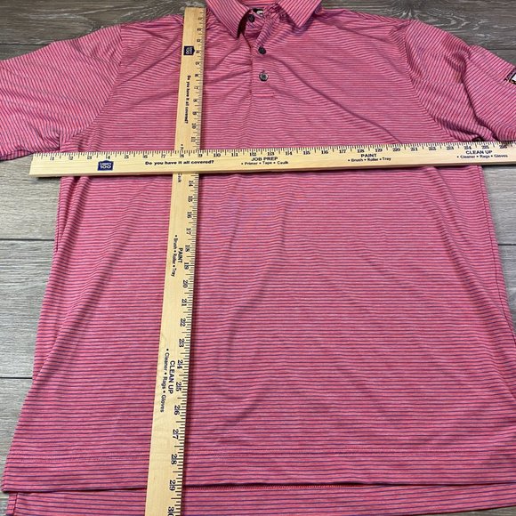 FootJoy Mens Golf Polo Pink Blue Stripes Kenwood Country Club Large L - Picture 8 of 8